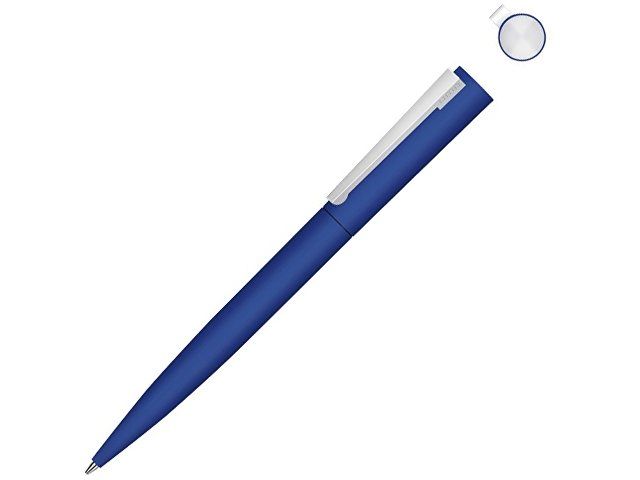 Металлическая шариковая ручка soft touch "Brush gum", синий