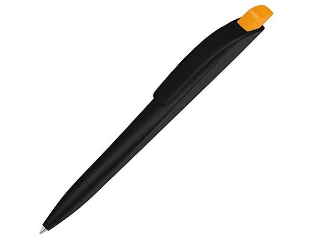 Ручка шариковая пластиковая "Stream", черный/охра