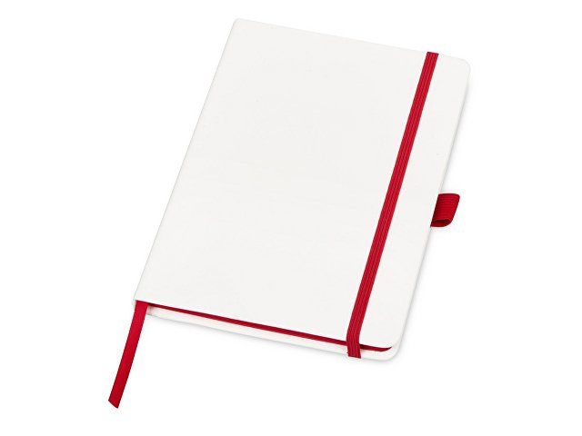 Блокнот "ColorNote White", твердая обложка A5, 80 листов, белый с красным
