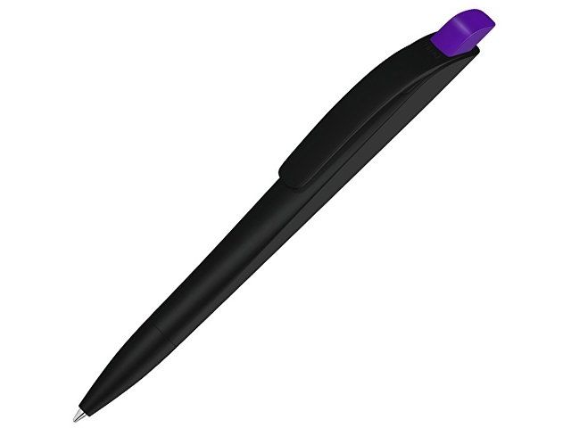 Ручка шариковая пластиковая "Stream", черный/фиолетовый