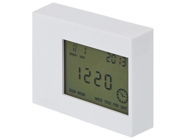 Настольные электронные мультифункциональные часы "Rotatio" с подсветкой, белый