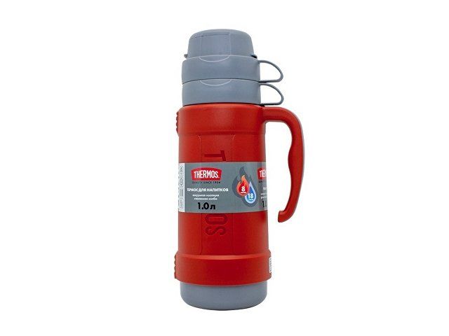 Термос со стеклянной колбой тм THERMOS PICNIC 40 Series Red 1,0L
