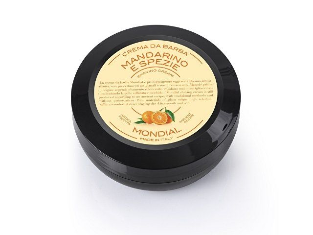 Крем для бритья Mondial "MANDARINO E SPEZIE" с ароматом мандарина и специй, пластиковая чаша, 75 мл