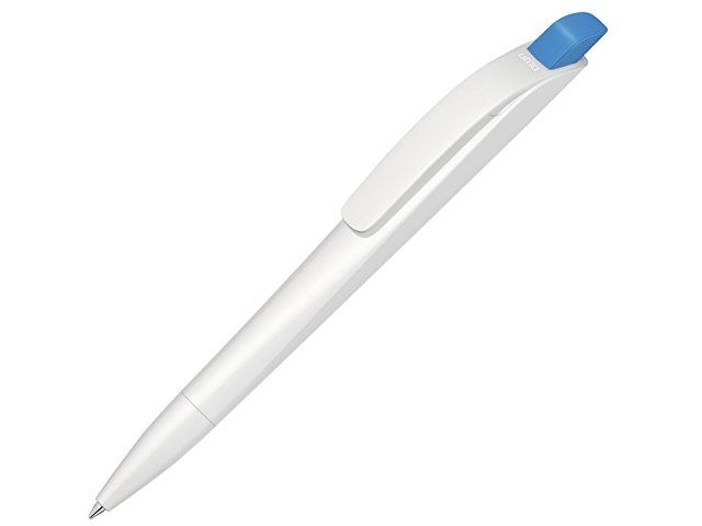Ручка шариковая пластиковая "Stream", белый/голубой