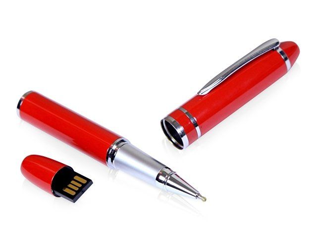USB-флешка на 8 Гб в виде ручки с мини чипом, красный