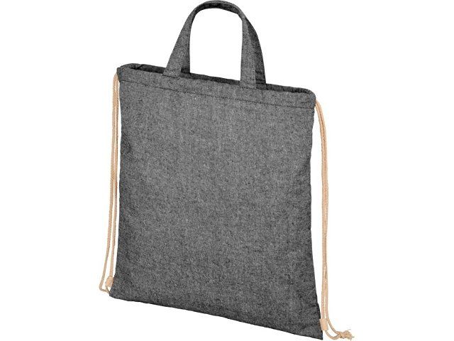 Рюкзак со шнурком Pheebs из 210 г/м2 переработанного хлопка, черный