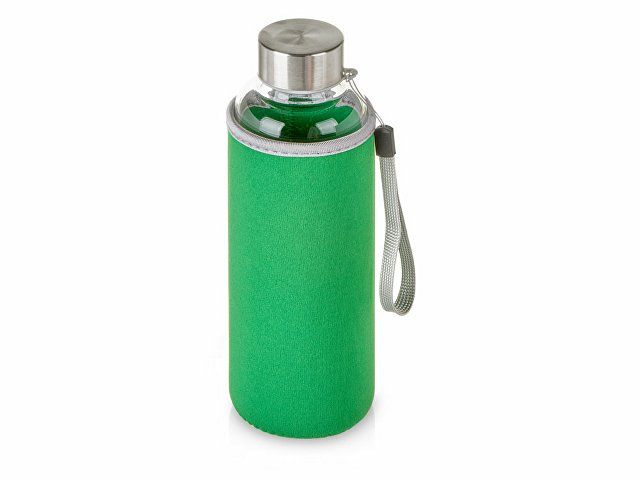 Бутылка для воды "Pure" c чехлом, 420 мл, зеленый
