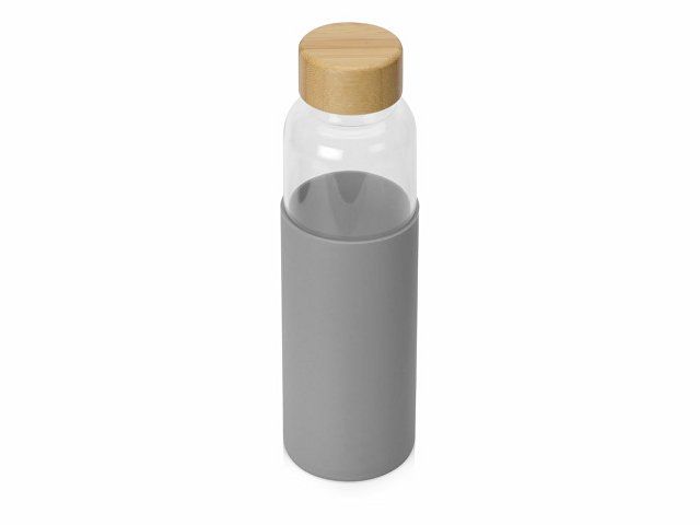 Бутылка для воды стеклянная "Refine", в чехле, 550 мл, серый (P)