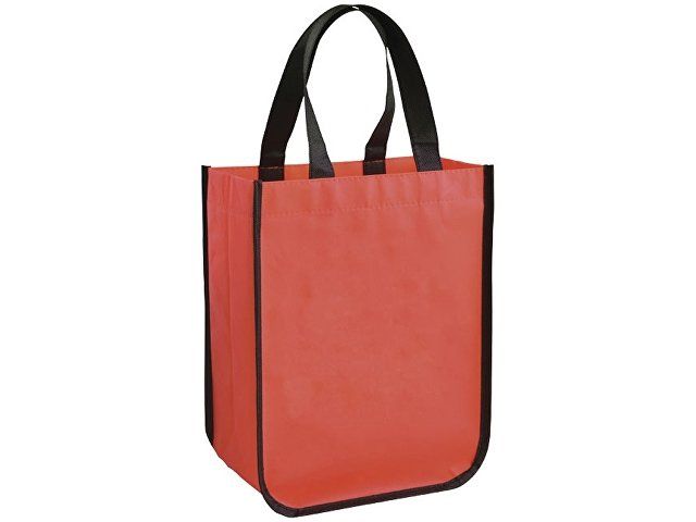 Маленькая ламинированная сумка для покупок, красный