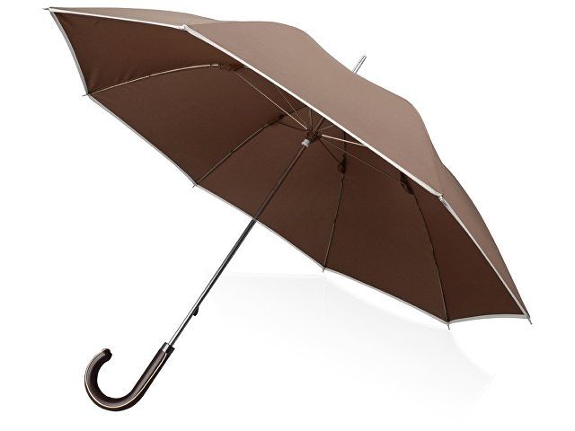 Зонт-трость "Ривер", механический 23", коричневый (Р)