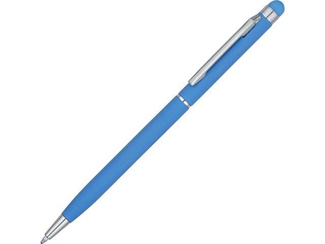 Ручка-стилус шариковая "Jucy Soft" с покрытием soft touch, светло-синий