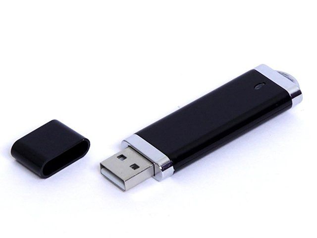 USB-флешка промо на 32 Гб прямоугольной классической формы, черный