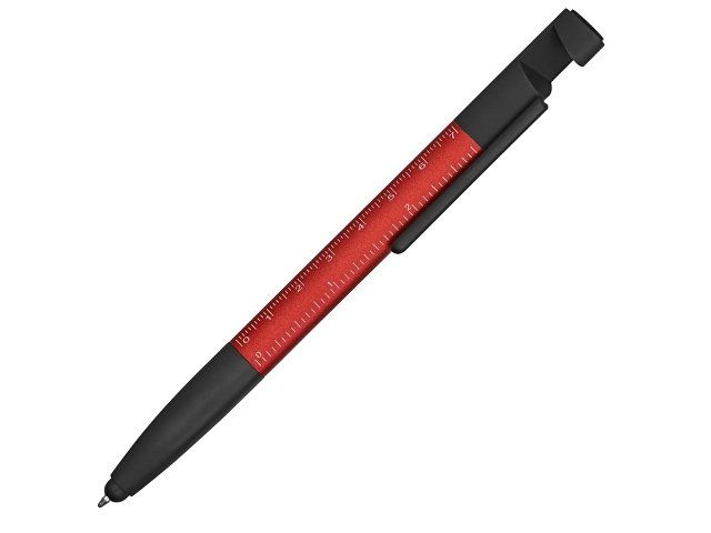 Ручка-стилус металлическая шариковая многофункциональная (6 функций) «Multy», красный