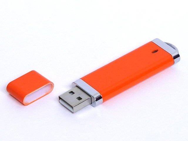 USB-флешка промо на 32 Гб прямоугольной классической формы, оранжевый