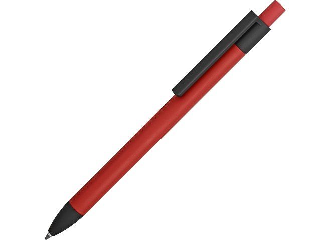 Ручка металлическая soft-touch шариковая «Haptic», красный/черный