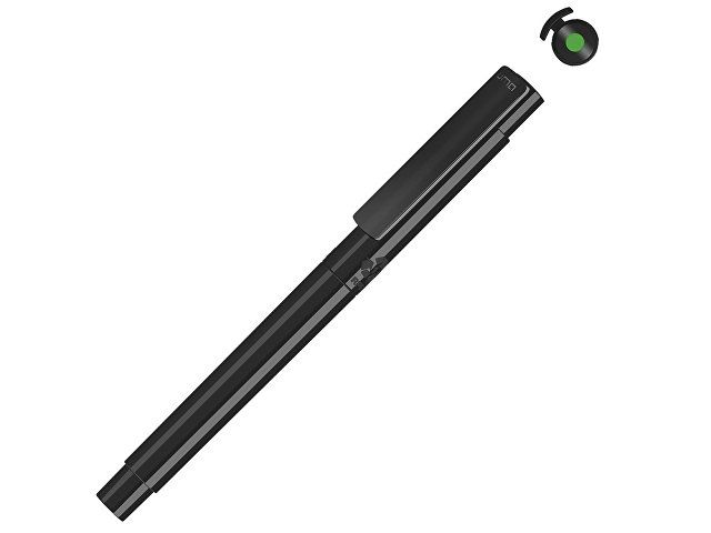 Капиллярная ручка в корпусе из переработанного материала rPET "RECYCLED PET PEN PRO FL», черный с салатовым