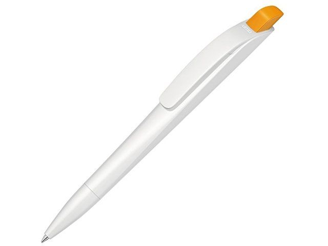 Ручка шариковая пластиковая "Stream", белый/охра