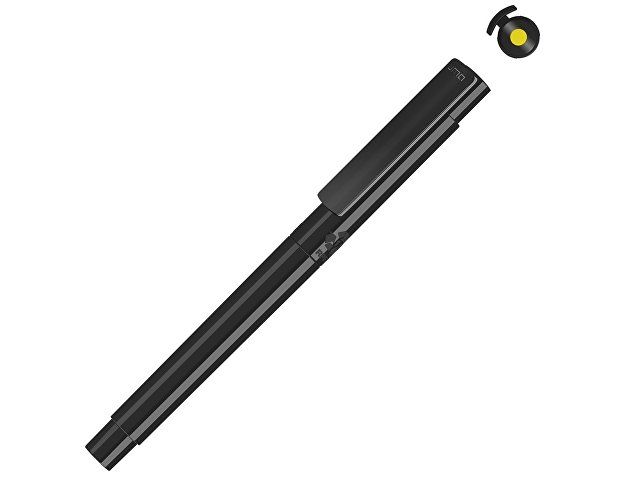 Капиллярная ручка в корпусе из переработанного материала rPET "RECYCLED PET PEN PRO FL», черный с желтым
