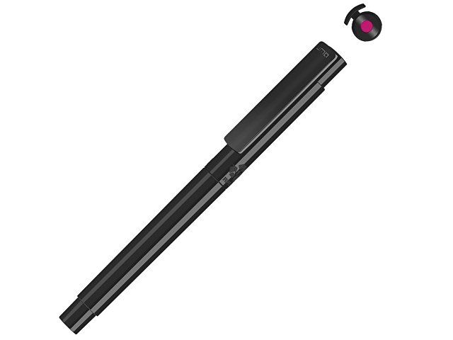 Капиллярная ручка в корпусе из переработанного материала rPET "RECYCLED PET PEN PRO FL», черный с розовым