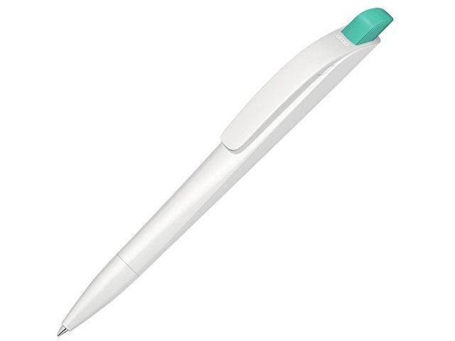 Ручка шариковая пластиковая "Stream", белый/бирюзовый