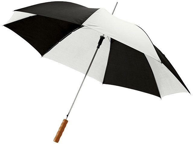 Зонт-трость "Lisa" полуавтомат 23", белый/черный