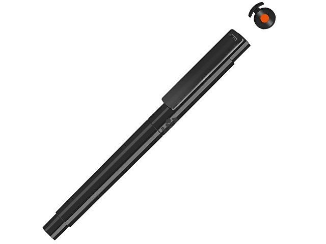 Капиллярная ручка в корпусе из переработанного материала rPET "RECYCLED PET PEN PRO FL», черный с оранжевым