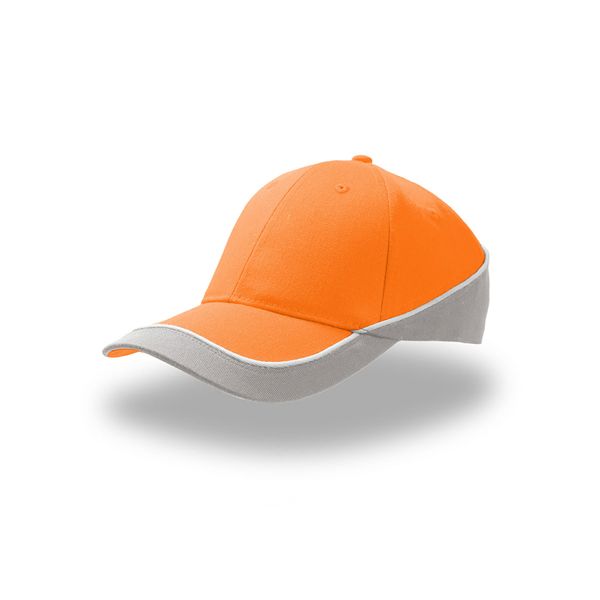 Бейсболка "Racing", оранжевый/серый, 94% полиэстер 6% вискоза, 180  г/м2        