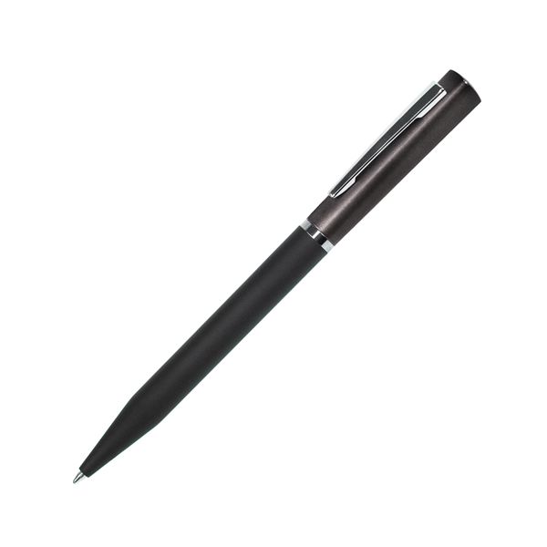 M1, ручка шариковая, черный/серый, пластик, металл, софт-покрытие
