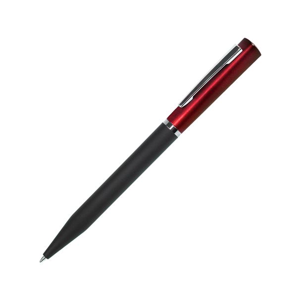 M1, ручка шариковая, черный/красный, пластик, металл, софт-покрытие