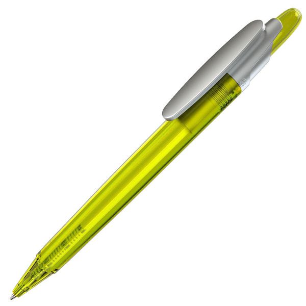 OTTO FROST SAT, ручка шариковая, фростированный желтый/серебристый клип, пластик