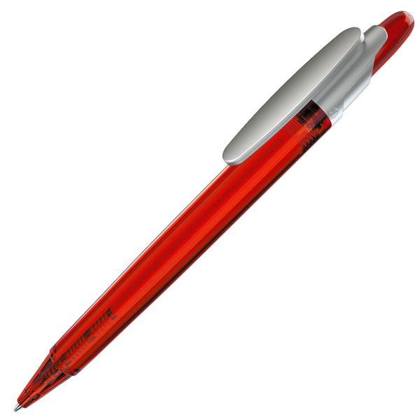 OTTO FROST SAT, ручка шариковая, фростированный красный/серебристый клип, пластик