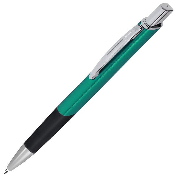 SQUARE, ручка шариковая с грипом, зеленый/хром, металл