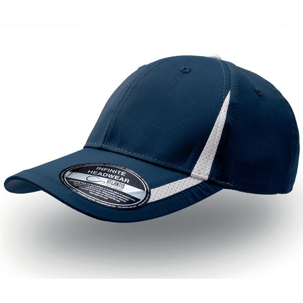 Купить Бейсболка "JOGGING", 6 клиньев, застежка на липучке; темно-синий с белой полоской; 100% полиэстер, Бейсболка "JOGGING", 6 клиньев, застежка на липучке; темно-синий с белой полоской; 100% полиэстер,