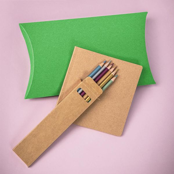 Набор подарочный PAINTER: скетчбук-блокнот, набор цветных карандашей, коробка; зеленое яблоко