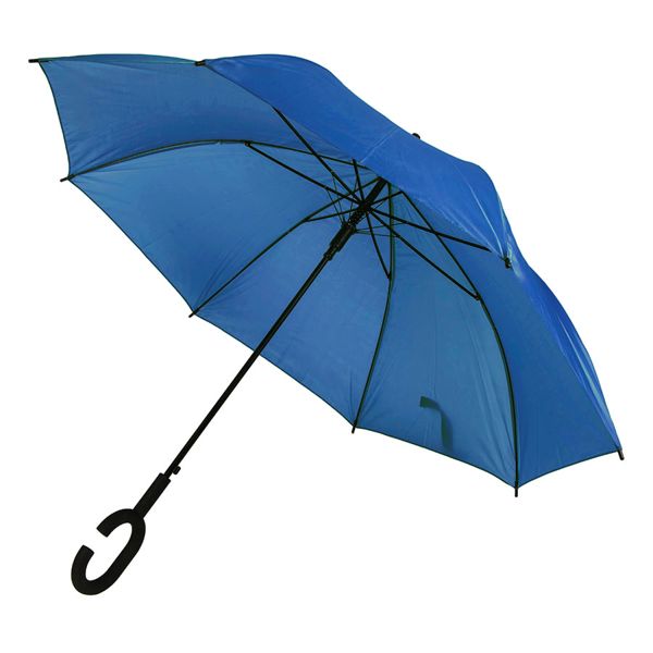 Зонт-трость HALRUM,  полуавтомат, синий, D=105 см, нейлон, пластик