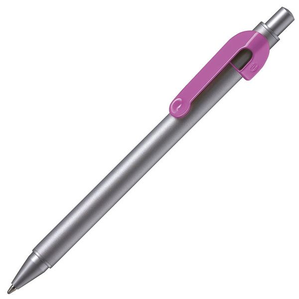 SNAKE, ручка шариковая, розовый, серебристый корпус, металл