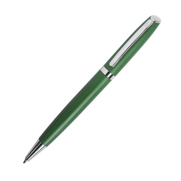 PEACHY, ручка шариковая, зеленый/хром, алюминий, пластик