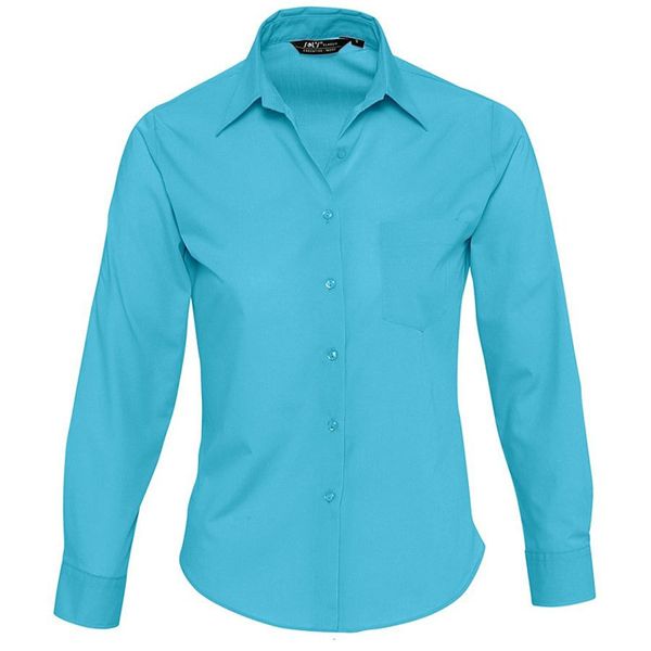 Рубашка"Executive", бирюзовый_M, 65% полиэстер, 35% хлопок, 105г/м2