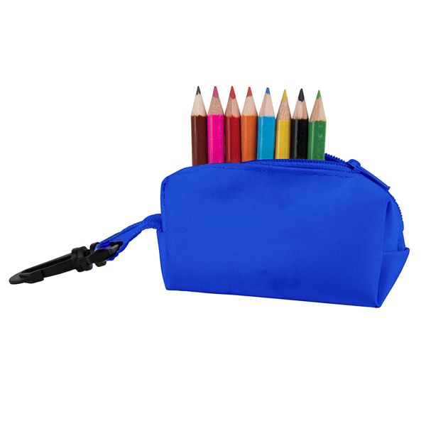 Набор цветных карандашей (8шт) с точилкой MIGAL в чехле, синий, 4,5х10х4 см, дерево, полиэстер