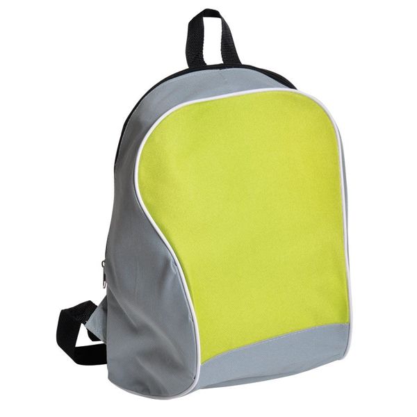 Промо-рюкзак "Fun"; серый с зеленым; 30х38х14 см; полиэстер; шелкография