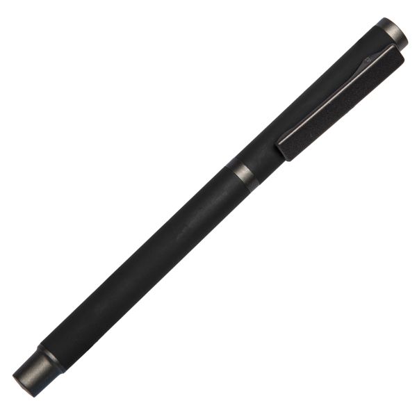 Ручка шариковая TRENDY, черный/темно-серый, металл, пластик, софт-покрытие