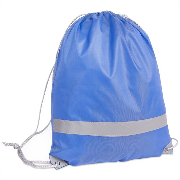 Рюкзак мешок со светоотражающей полосой RAY, синий, 35*41 см, полиэстер 210D