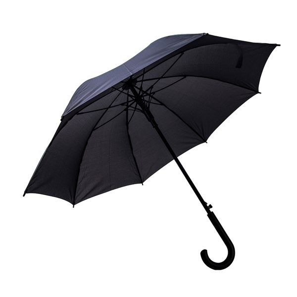 Зонт-трость ANTI WIND, полуавтомат, пластиковая ручка, темно-серый; D=103 см 