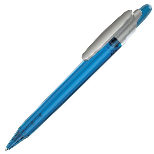 OTTO FROST SAT, ручка шариковая, фростированный голубой/серебристый клип, пластик