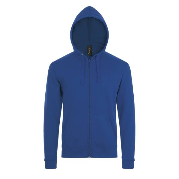 Купить Толстовка мужская на молнии с капюшоном STONE, ярко-синий, XS, 50% хлопок, 50% полиэстер, 260 г/м2 Толстовка мужская на молнии с капюшоном STONE, ярко-синий, XS, 50% хлопок, 50% полиэстер, 260 г/м2