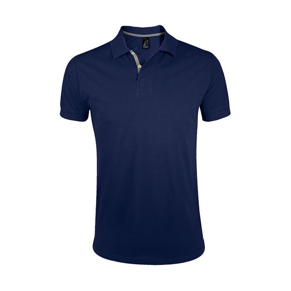 Рубашка поло мужская "Portland Men" темно-синий, серый_2XL, 100% х/б, 200г/м2