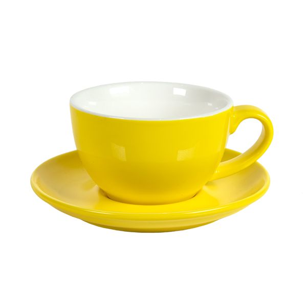 Чайная/кофейная пара CAPPUCCINO, желтый, 260 мл, фарфор