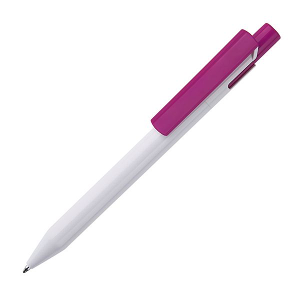Ручка шариковая Zen, белый/розовый, пластик