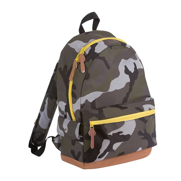 Рюкзак "PULSE", камуфляж/желтый, полиэстер  600D, 42х30х13 см, V16 литров