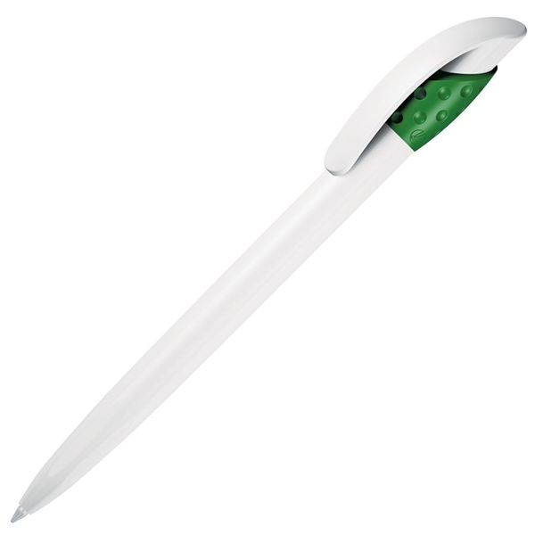 GOLF, ручка шариковая, зеленый/белый, пластик